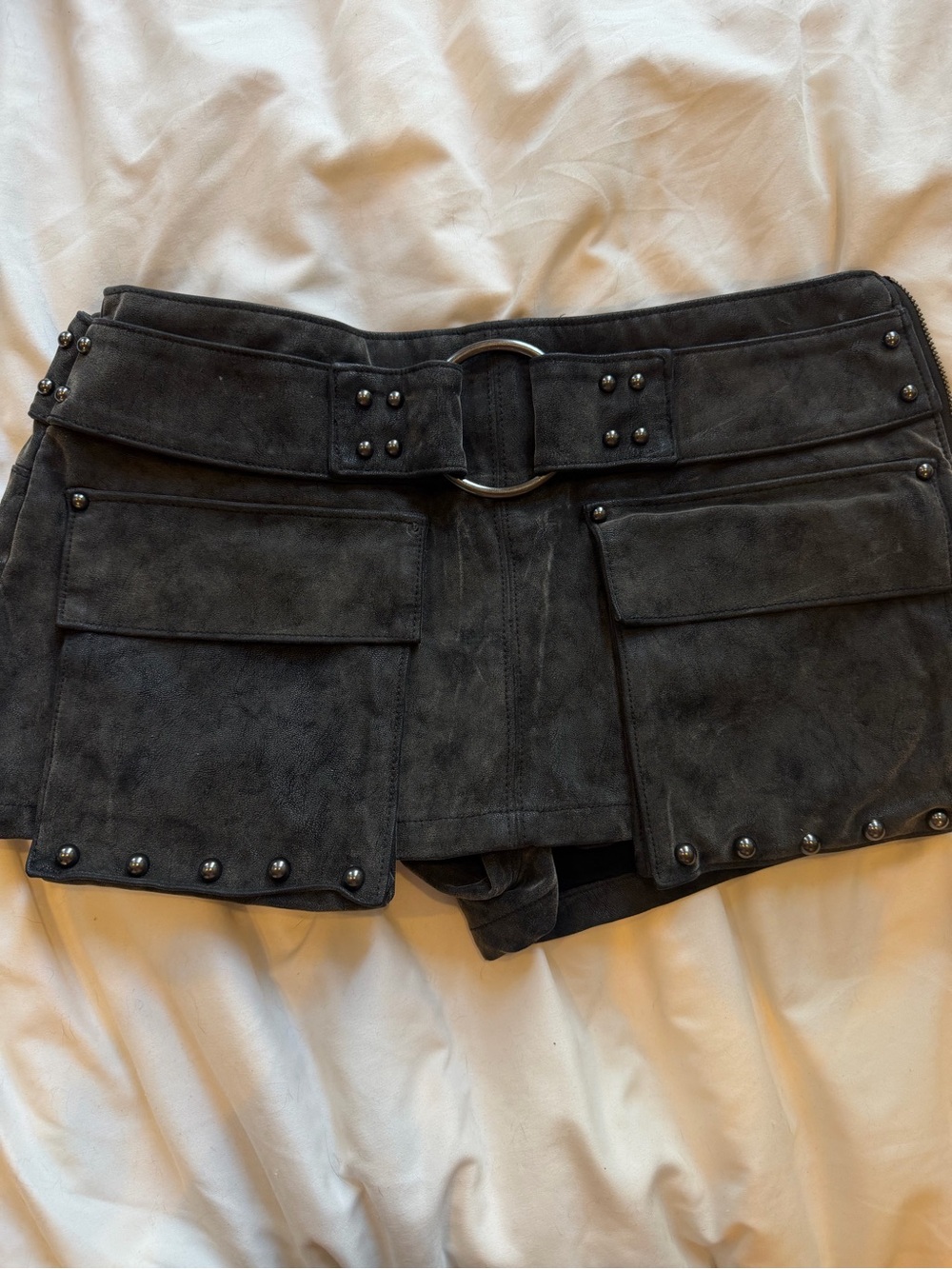 We The Free Micro Mini Suede Cargo Skort - Picture 9 of 12